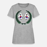 Flags South Korea in laurel wreath