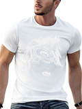 Stylish Black T-Shirt with White Mask Design