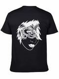 Stylish Black T-Shirt with White Mask Design