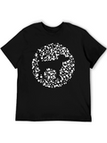 Abstract Dog Print Black T-Shirt