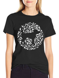 Abstract Dog Print Black T-Shirt