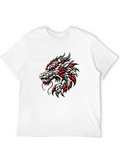 Dragon Graphic Print Crew Neck T-Shirt