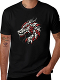 Dragon Graphic Print Crew Neck T-Shirt