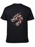 Dragon Graphic Print Crew Neck T-Shirt