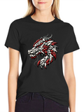 Dragon Graphic Print Crew Neck T-Shirt