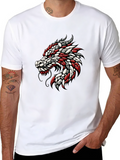 Dragon Graphic Print Crew Neck T-Shirt
