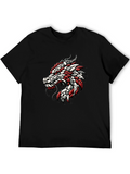 Dragon Graphic Print Crew Neck T-Shirt