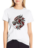 Dragon Graphic Print Crew Neck T-Shirt
