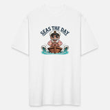 Funny Sea Captain Cartoon Seas the Day