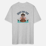 Funny Sea Captain Cartoon Seas the Day