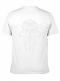 Black T-Shirt with White Jellyfish Design