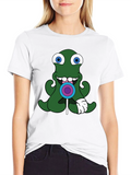Green Alien Lollipop Graphic Tee - Black