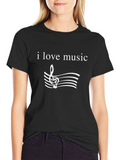I Love Music Graphic T-Shirt - Stylish Unisex Tee