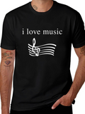 I Love Music Graphic T-Shirt - Stylish Unisex Tee