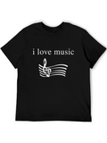 I Love Music Graphic T-Shirt - Stylish Unisex Tee