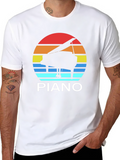 Retro Piano Sunset T-Shirt - Music Lover Tee