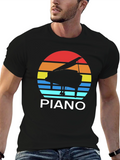 Retro Piano Sunset T-Shirt - Music Lover Tee