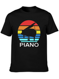 Retro Piano Sunset T-Shirt - Music Lover Tee