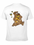Cartoon Bear Eating Honey T-Shirt