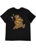 Cartoon Bear Eating Honey T-Shirt