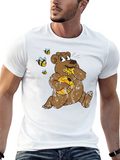 Cartoon Bear Eating Honey T-Shirt