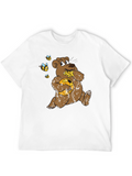 Cartoon Bear Eating Honey T-Shirt