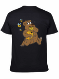 Cartoon Bear Eating Honey T-Shirt