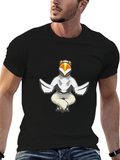 Cool Bird Meditating Graphic Tee - Black