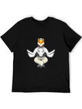 Cool Bird Meditating Graphic Tee - Black