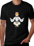 Cool Bird Meditating Graphic Tee - Black