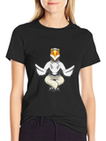 Cool Bird Meditating Graphic Tee - Black