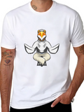 Cool Bird Meditating Graphic Tee - Black