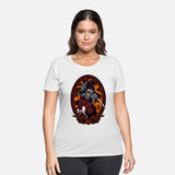 Geisha Skull Woman Knife Red Framed Revenge Flower