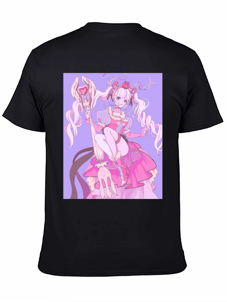 Anime Girl Graphic Black T-Shirt