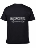 No Excuses Gym T-Shirt - Black Workout Motivation