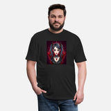 Gothic Anime Girl Dark Red Color Illustration