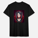 Gothic Anime Girl Dark Red Color Illustration