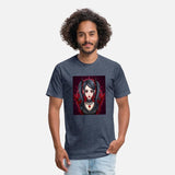 Gothic Anime Girl Dark Red Color Illustration