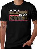 Pacific Ocean Design Mens Black T-Shirt
