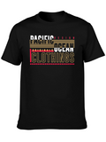 Pacific Ocean Design Mens Black T-Shirt