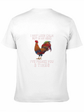 Calm Head Rooster Graphic Black T-Shirt