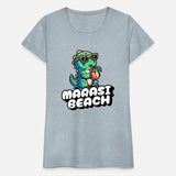 Green Kaiju Drinking Cocktail on Beach