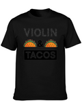 Violin & Tacos Black Graphic Tee