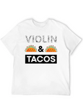 Violin & Tacos Black Graphic Tee