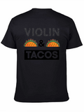 Violin & Tacos Black Graphic Tee