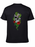Skull Snake & Roses Graphic T-Shirt