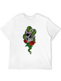 Skull Snake & Roses Graphic T-Shirt