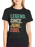 Legend Since June 2001 Black Graphic T-Shirt