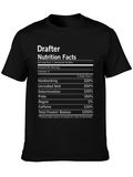 Drafter Nutrition Facts Funny Graphic T-Shirt