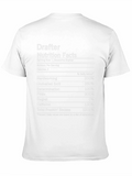 Drafter Nutrition Facts Funny Graphic T-Shirt